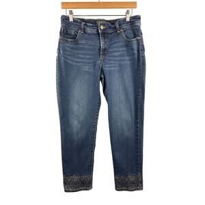 Women’s Chico’s Size 1 Capri Jeans w/ Bedazzling